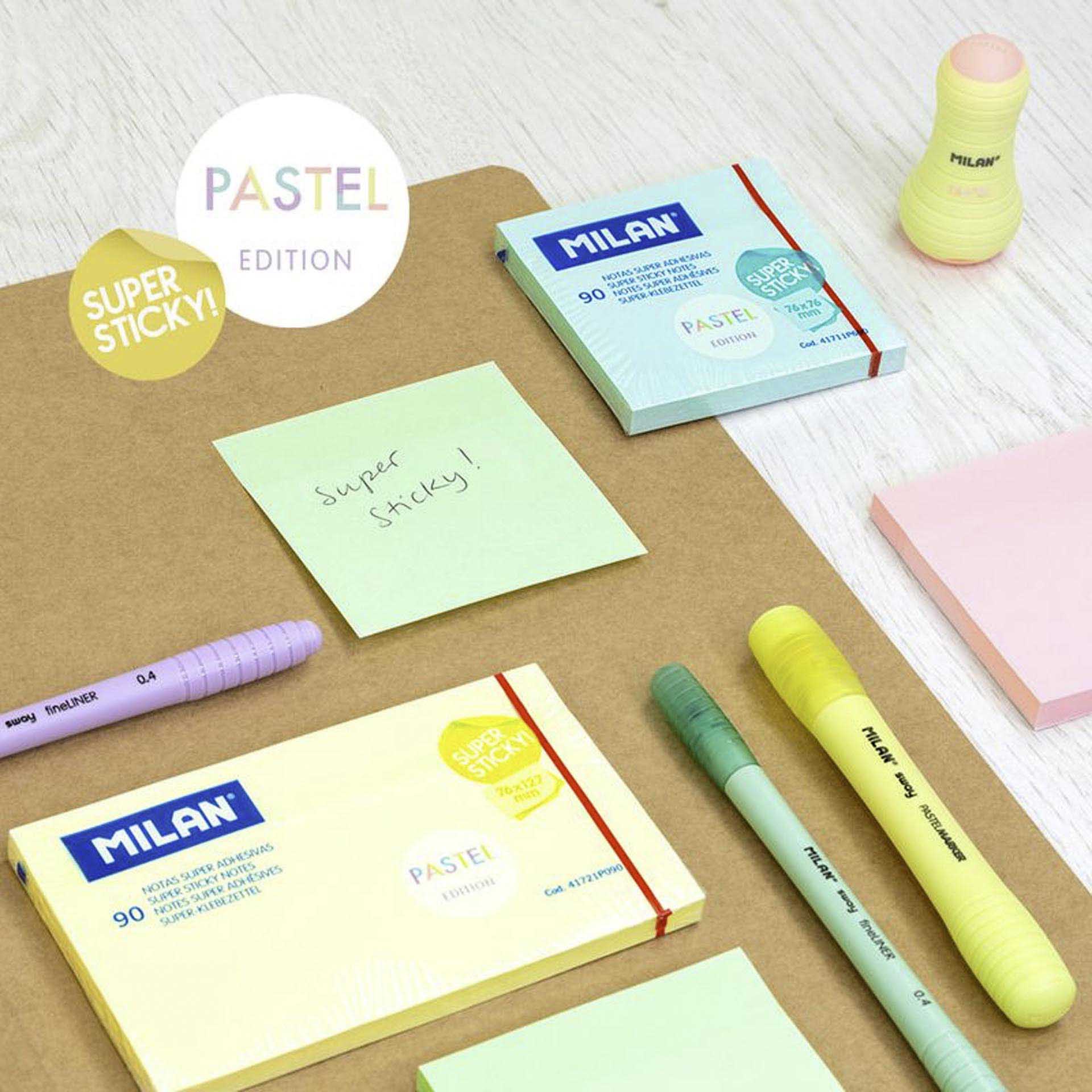 Bloco Notas Aderentes Super Adesivas Verde Pastel 90 Folhas 76X76mm