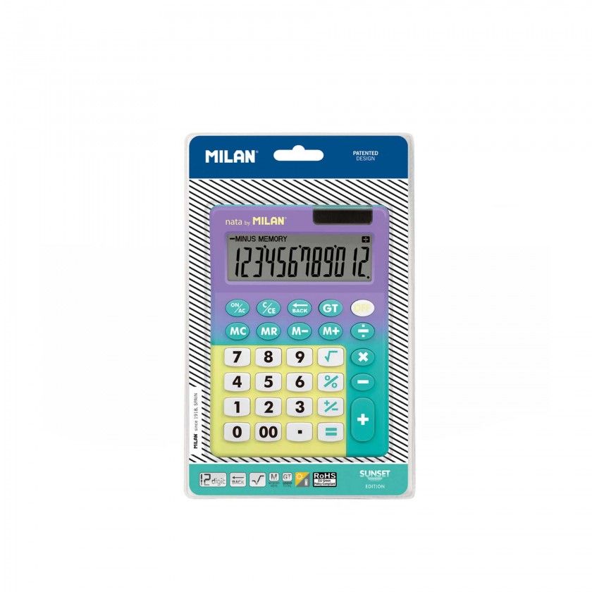 Calculadora Milan Sunset 12 Dígitos Calculadora Milan Sunset 12 Dígitos