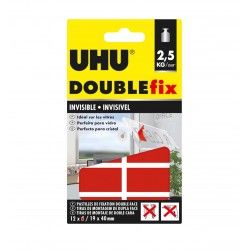 Tira Uhu Doublefix Dupla Face Invisvel 19X40mm Pack 12