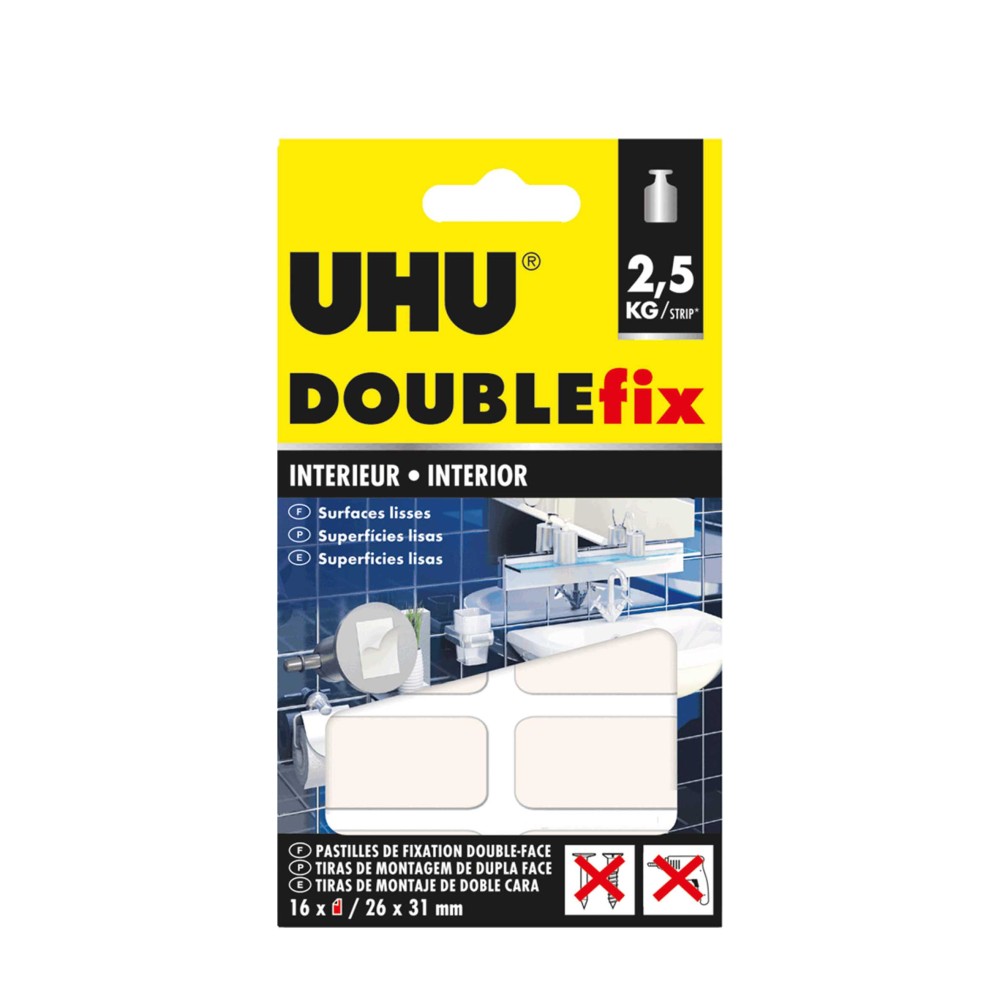 Tira Uhu Doublefix Dupla Face Interiores 26X31mm Pack 16
