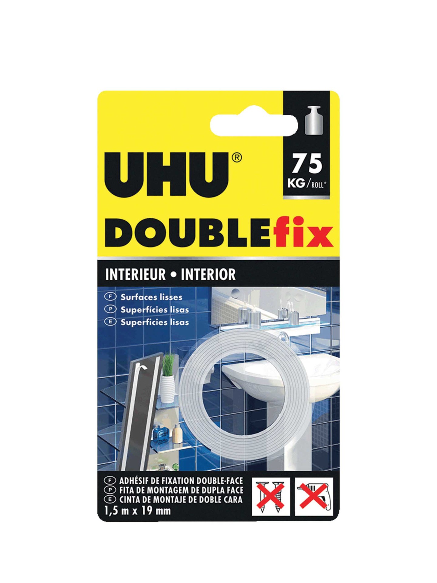 Fita Cola Uhu Doublefix Dupla Face Interiores 1.5mX19mm