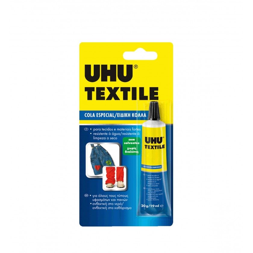 Tubo Cola Uhu Têxtil Blister 20gr Tubo Cola Uhu Têxtil Blister 20gr