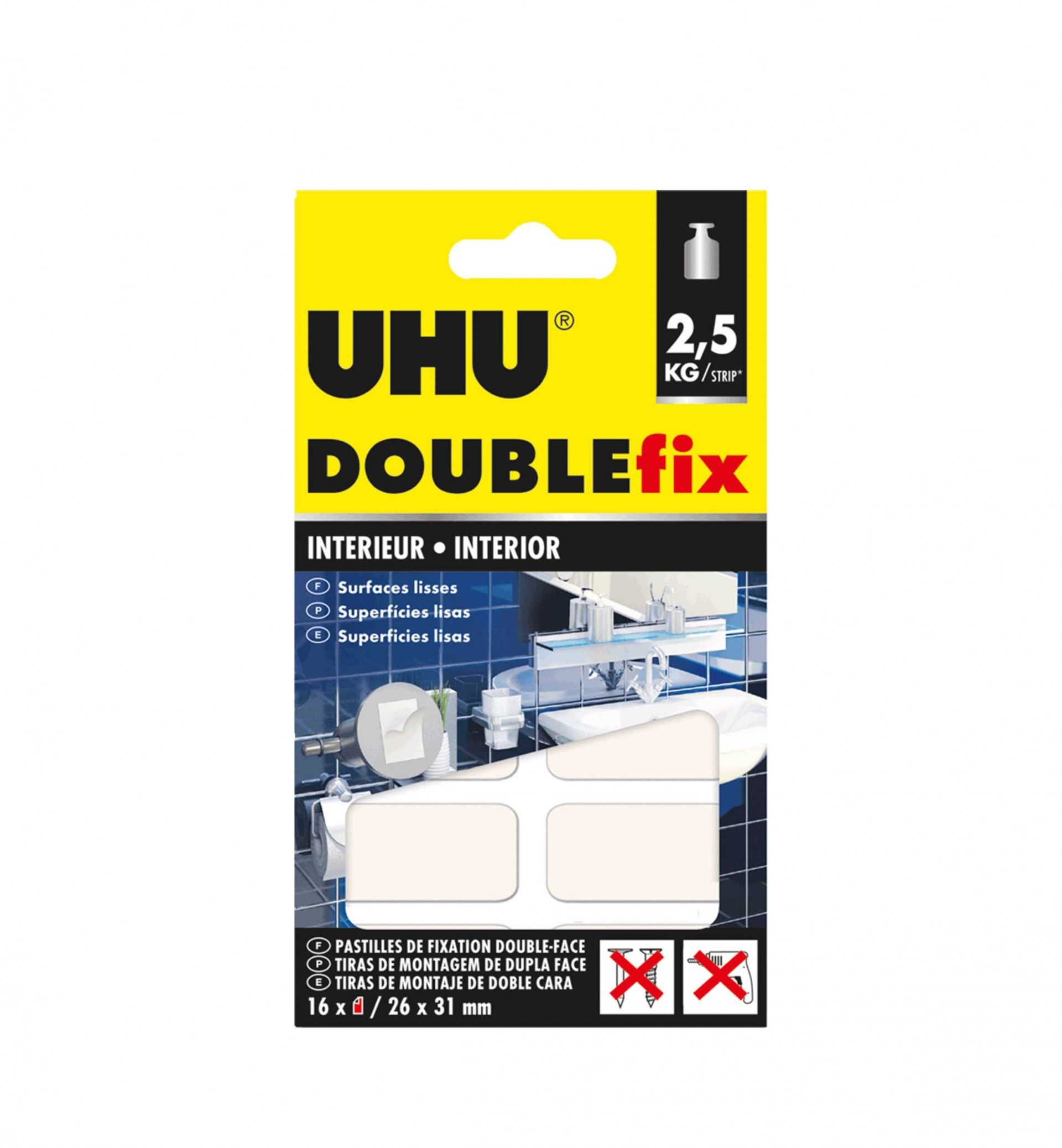 Tira Uhu Doublefix Dupla Face Interiores 26X31mm Pack 16