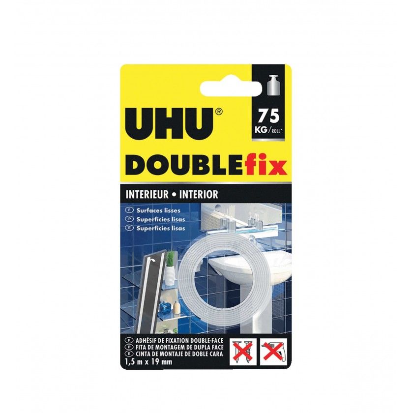 Fita Cola Uhu Doublefix Dupla Face Interiores 1.5mX19mm