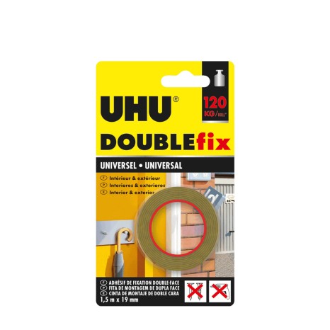 Fita Cola Uhu Doublefix Dupla Face Universal 1.5mX19mm - Image product