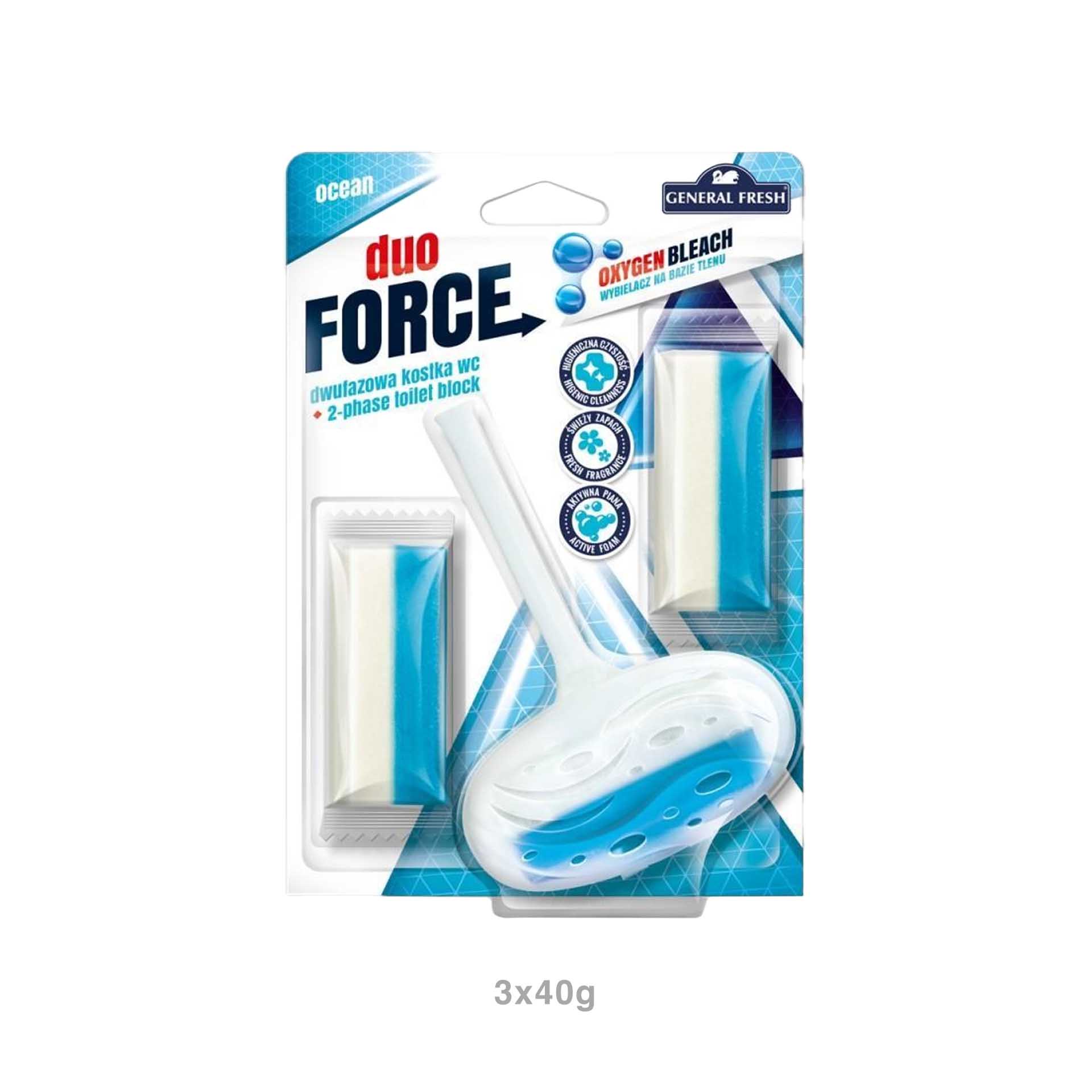 Bloco Sanitário Duo Force com Recargas Oceano 3X40gr
