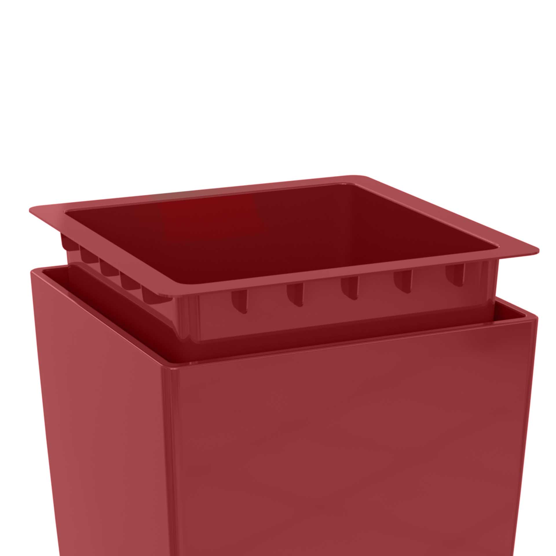 Interior Vaso Pisa 33X33X33cm 20L Vermelho Escuro