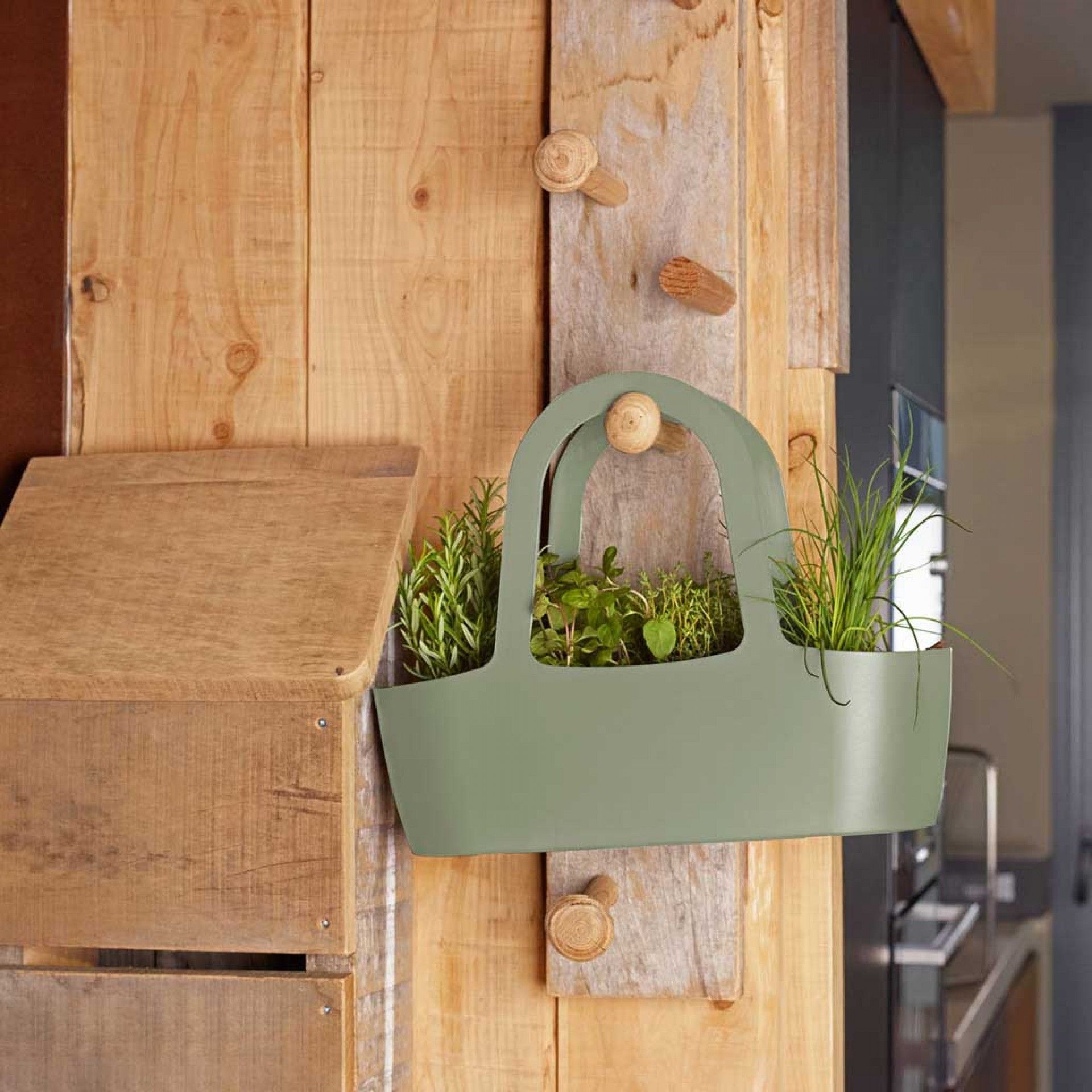 Floreira Bolsa Paris 43X16X34cm 7L Verde Eucalipto