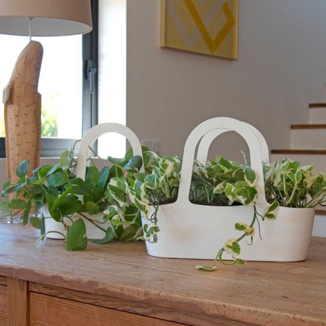Floreira Bolsa Paris 43X16X34cm 7L Branco - Image product