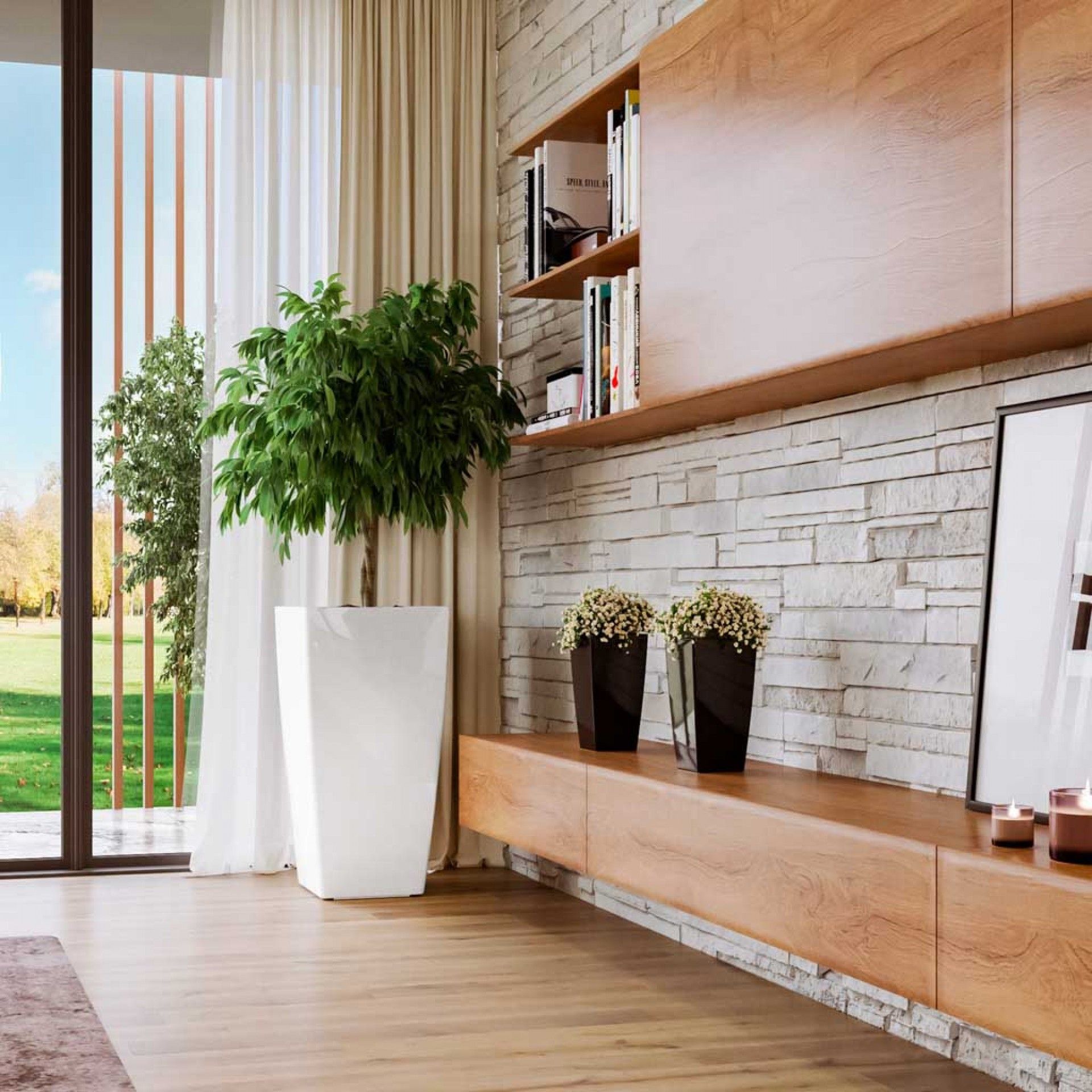 Vaso Pisa 33X33X61cm 45L Branco