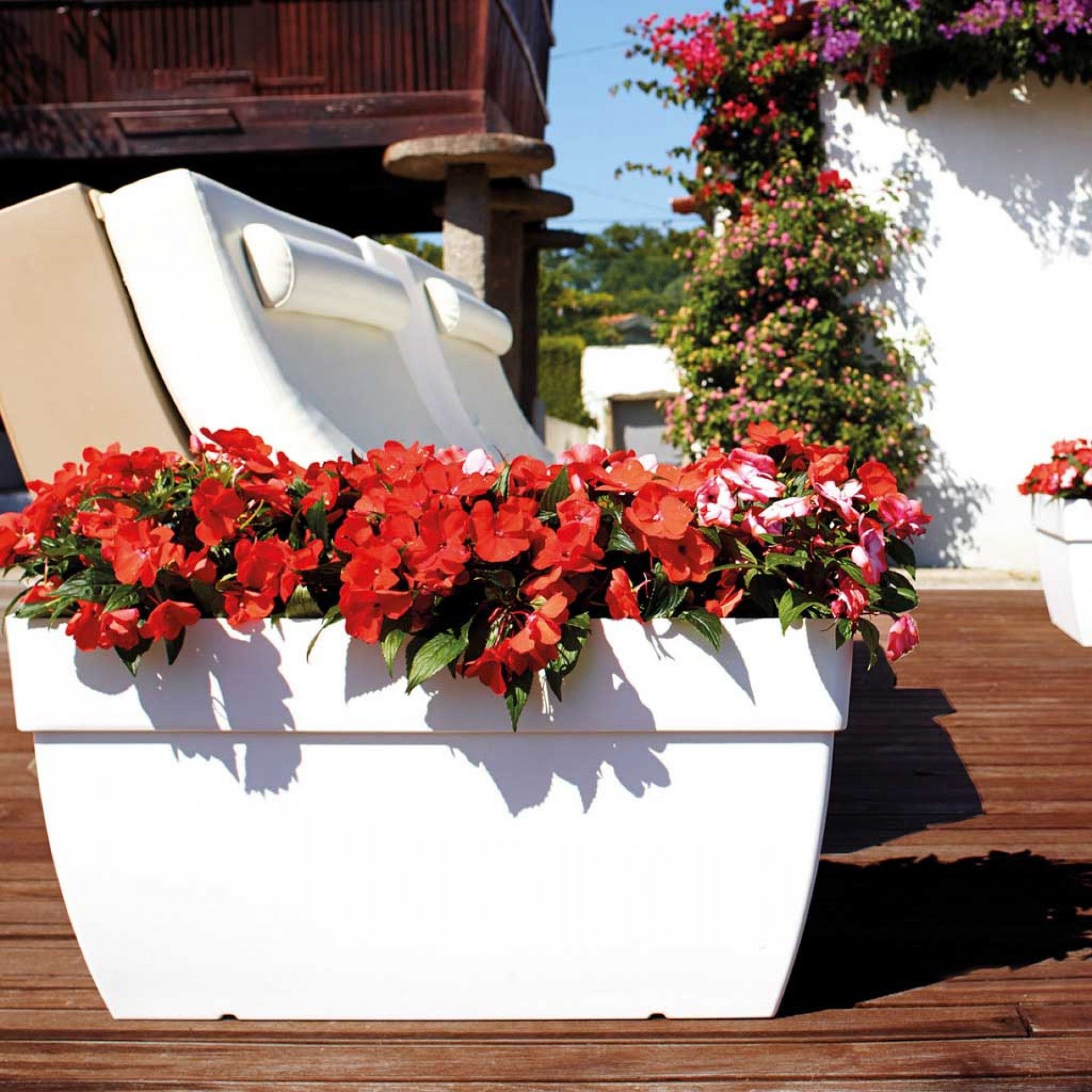 Floreira Capri Xl 80X40X40cm 100L Branco