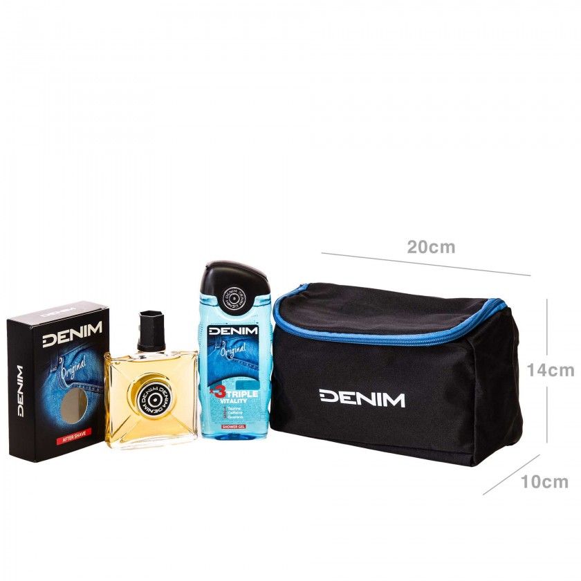 After Shave 100ml + Gel Banho 250ml + Bolsa Denim Original 20X10X14cm