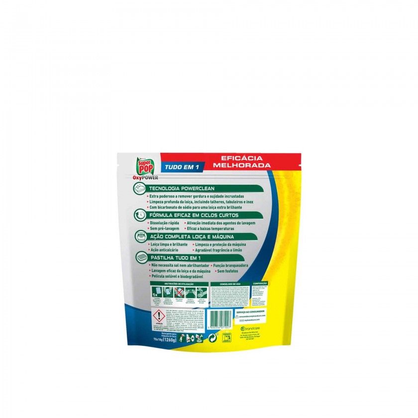 Pastilha Mquina Loia Super Pop Oxypower Bicarbonato de Sdio 70 Unidades