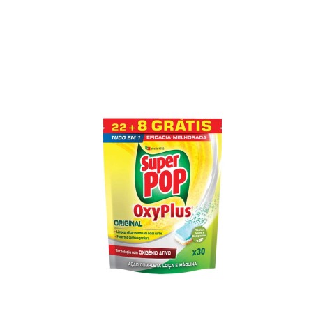 Pastilha Máquina Loiça Super Pop Oxyplus Original 22+8 Unidades - Image product