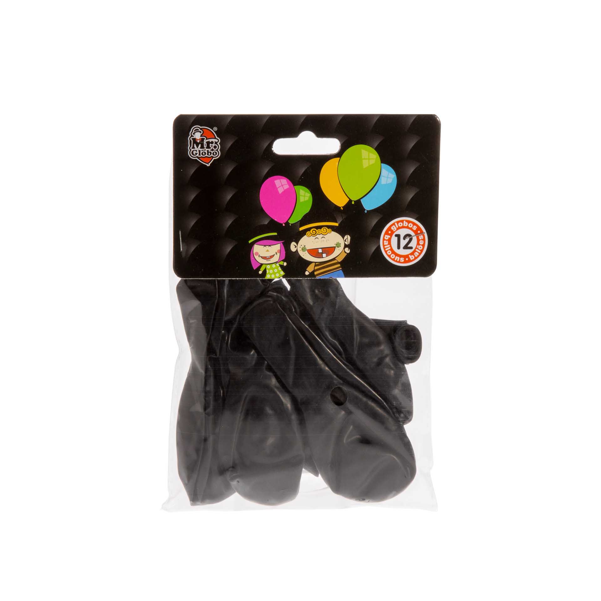 Balões Mr.Globo Preto Pack 12