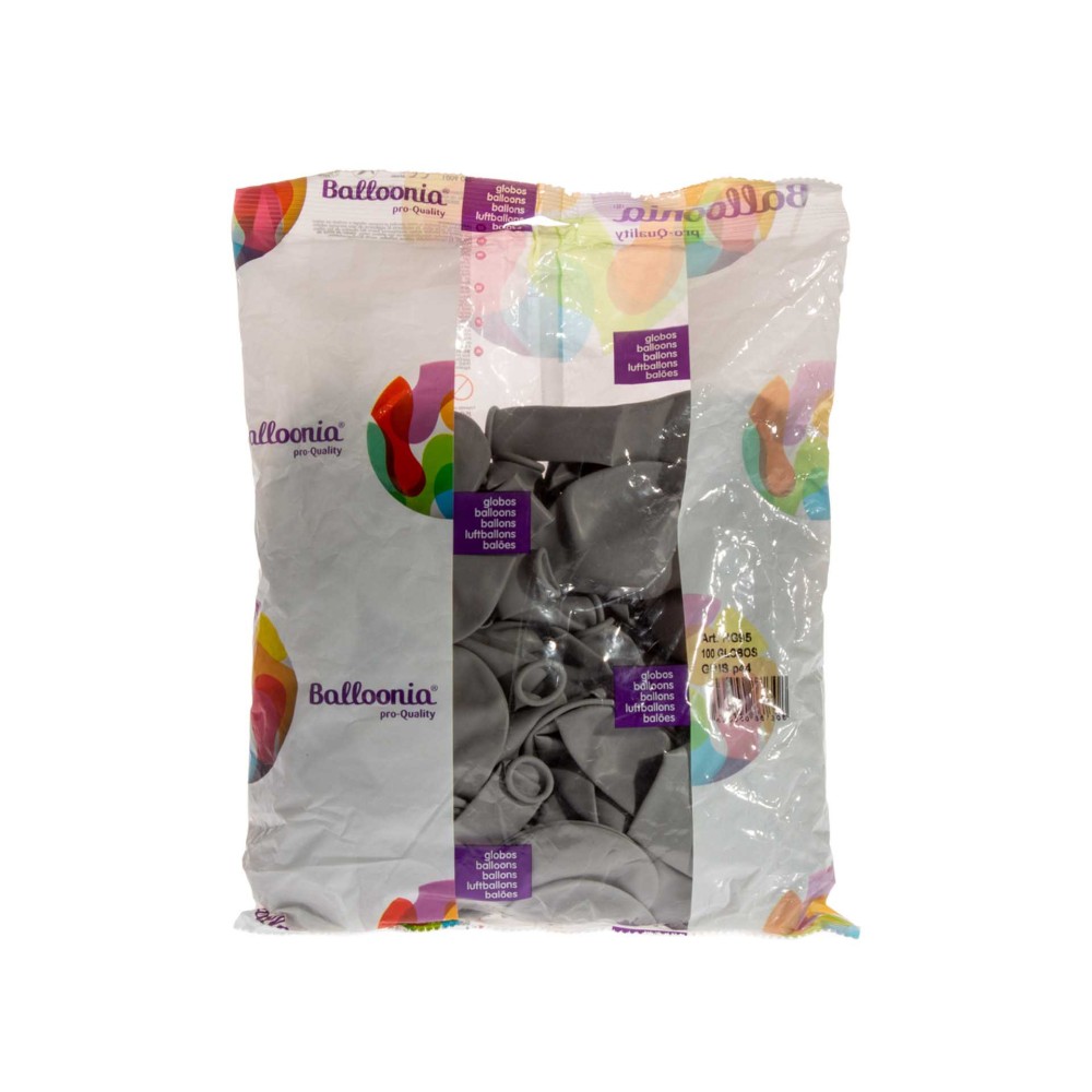 Balões Balloonia Cinza Pack 100