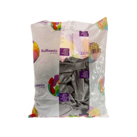 Balões Balloonia Metalizados Prata Pack 100 - Image product