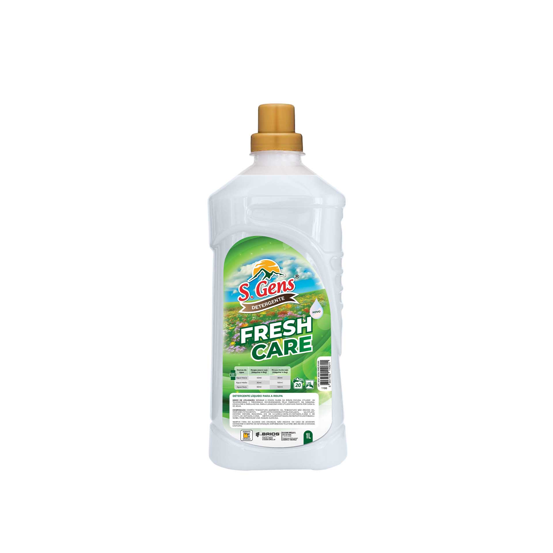 Detergente Roupa S. Gens Fresh Care 20 Doses 1L