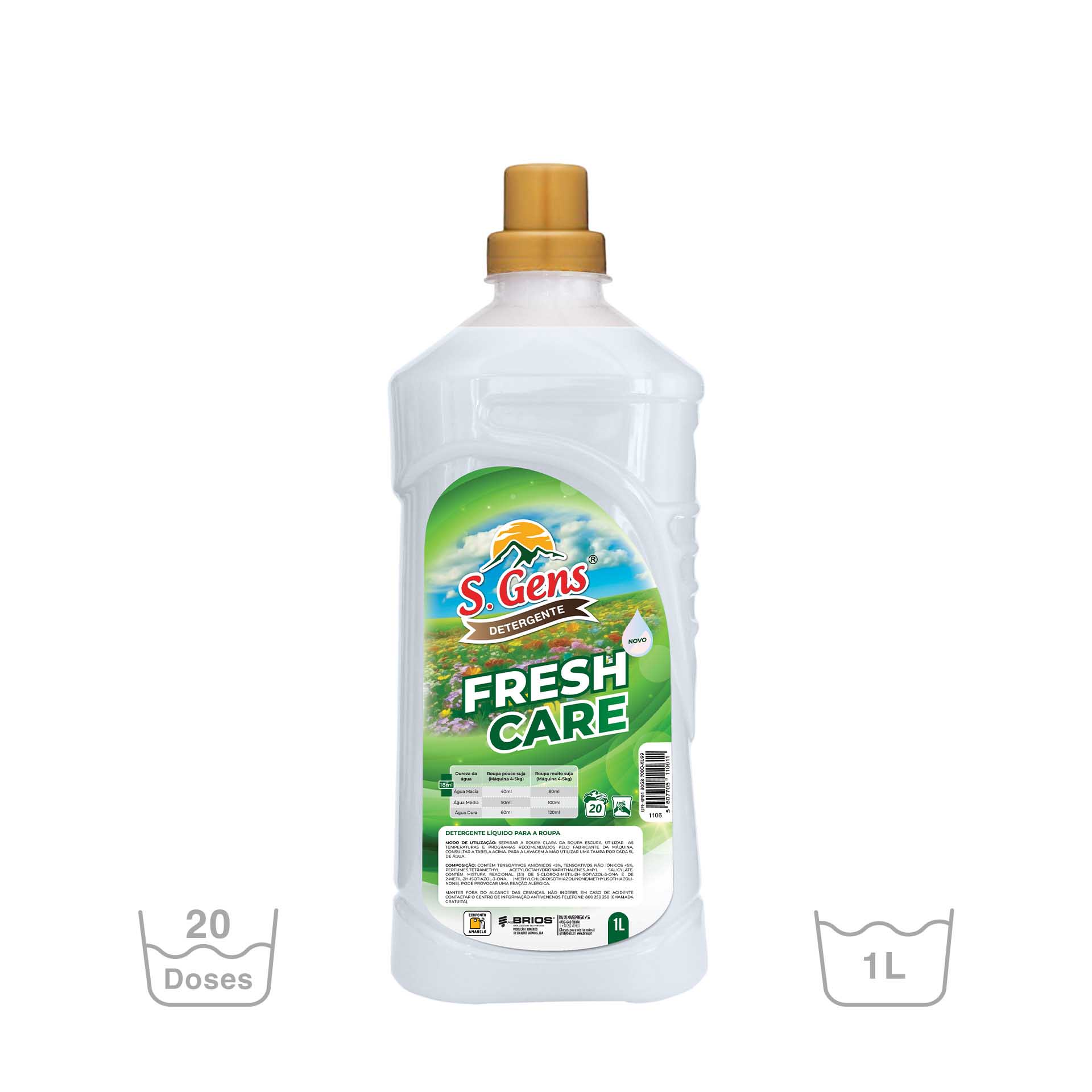 Detergente Roupa S. Gens Fresh Care 20 Doses 1L
