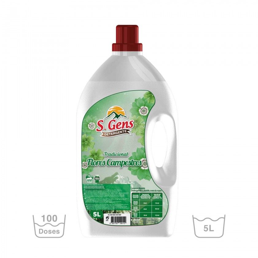 Detergente Roupa S. Gens Flores Campestres 100 Doses 5L Detergente Roupa S. Gens Flores Campestres 100 Doses 5L