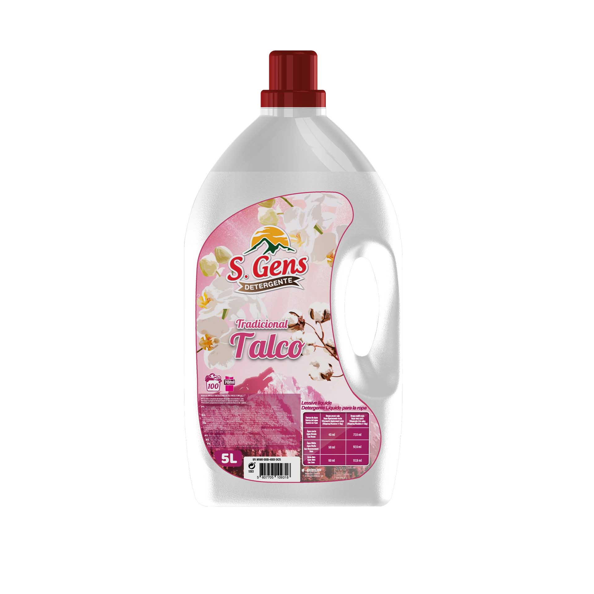 Detergente Roupa S. Gens Talco 100 Doses 5L