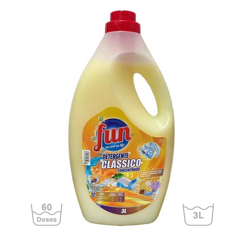 Detergente Roupa Fun Concentrado Clássico 3000ml Detergente Roupa Fun Concentrado Clássico 3000ml