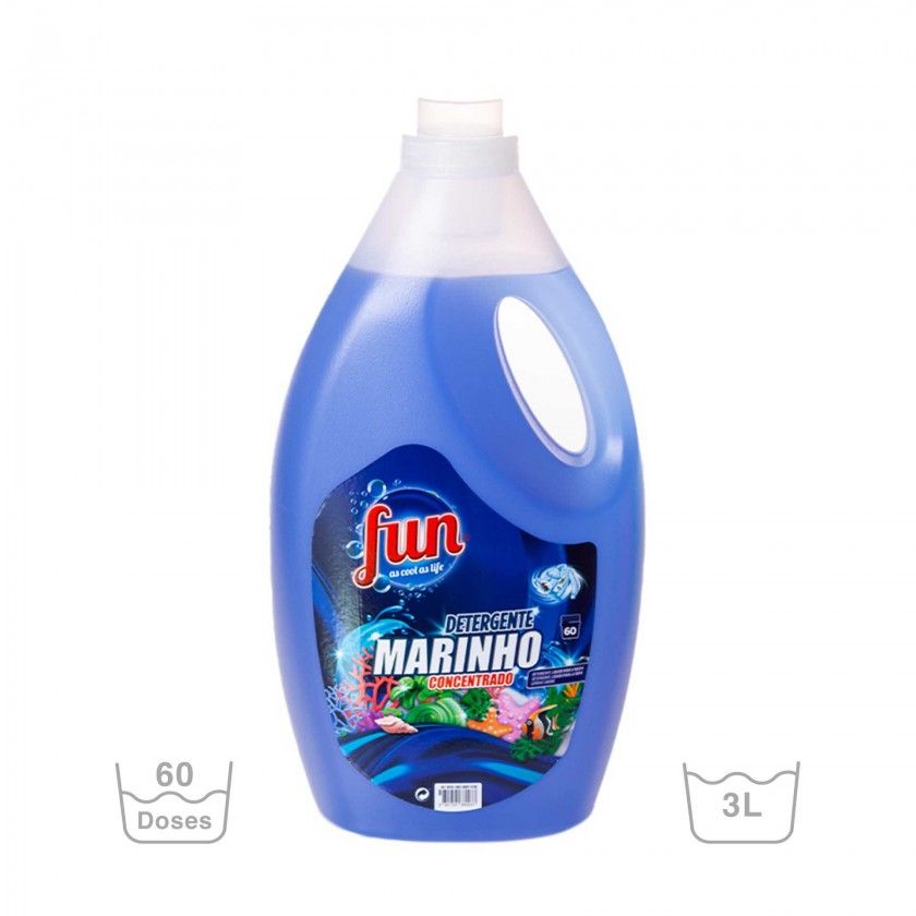 Detergente Roupa Fun Concentrado Marinho 3000ml Detergente Roupa Fun Concentrado Marinho 3000ml
