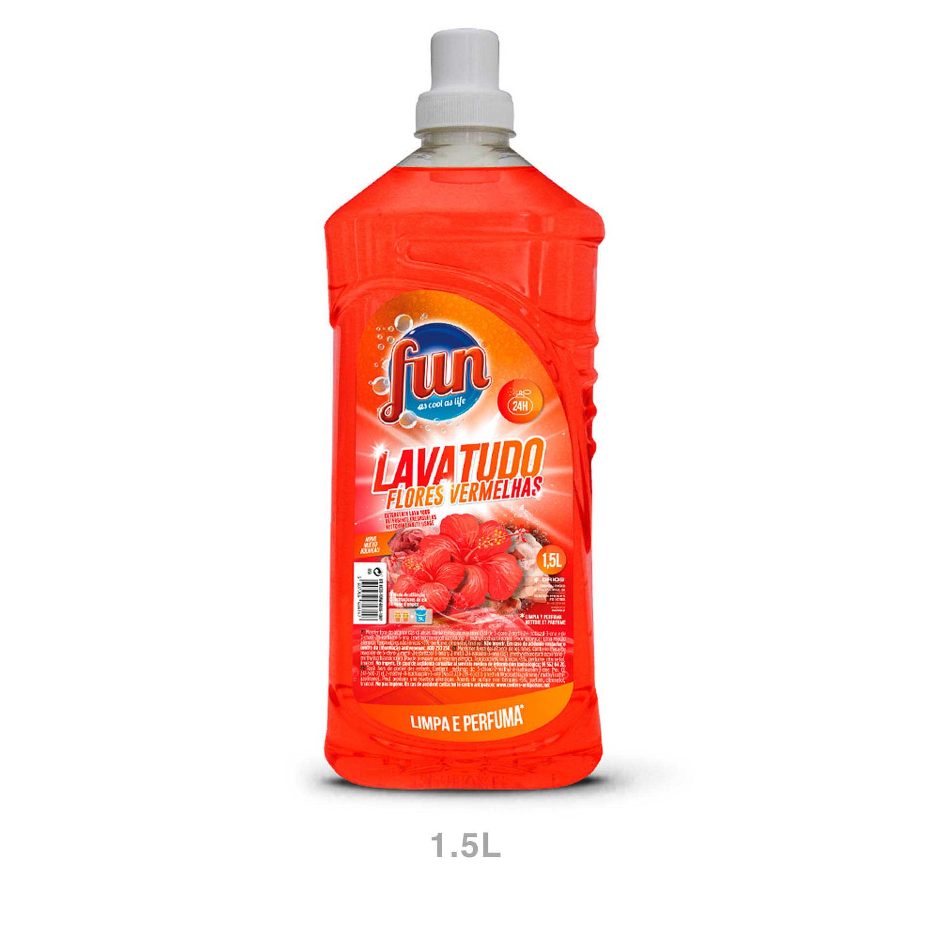 Detergente Lava Tudo Fun Flores Vermelhas 1500ml