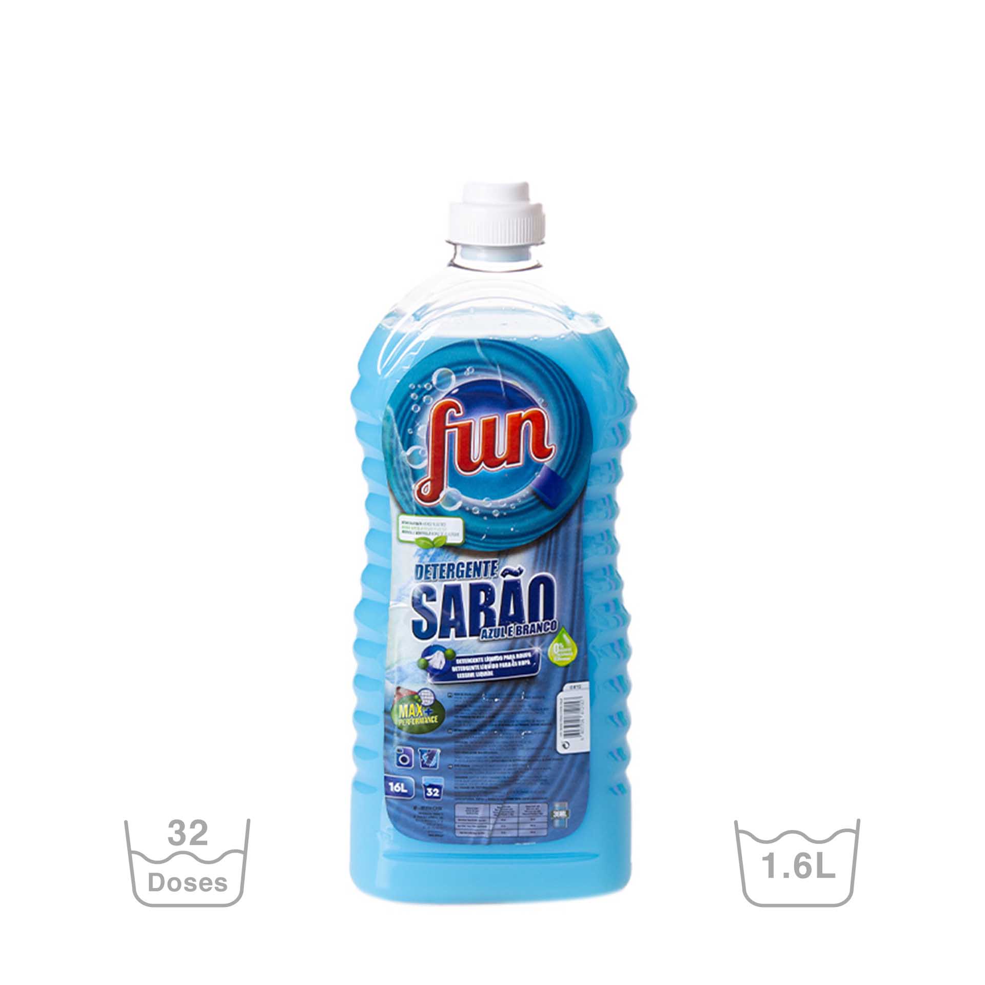 Detergente Roupa Fun Sabão Azul e Branco 1600ml