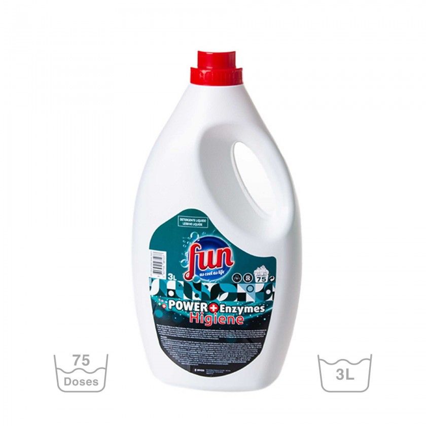 Detergente Roupa Fun Power Enzymes Higiene 3000ml Detergente Roupa Fun Power Enzymes Higiene 3000ml