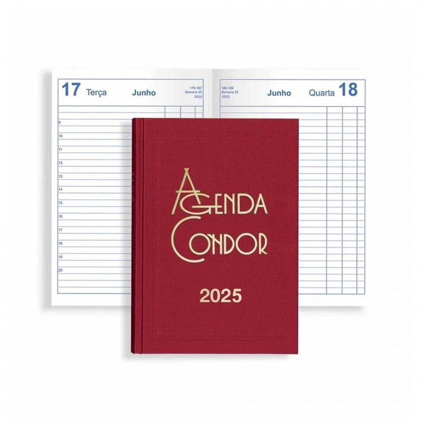 Agenda Diária 2025 Mini Condor Vermelho 10X16cm Agenda Diária 2025 Mini Condor Vermelho 10X16cm