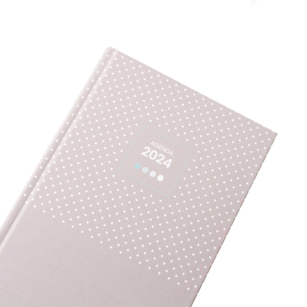 Agenda Diária 2024 Micro Spot Cinza Pastel 10X16cm