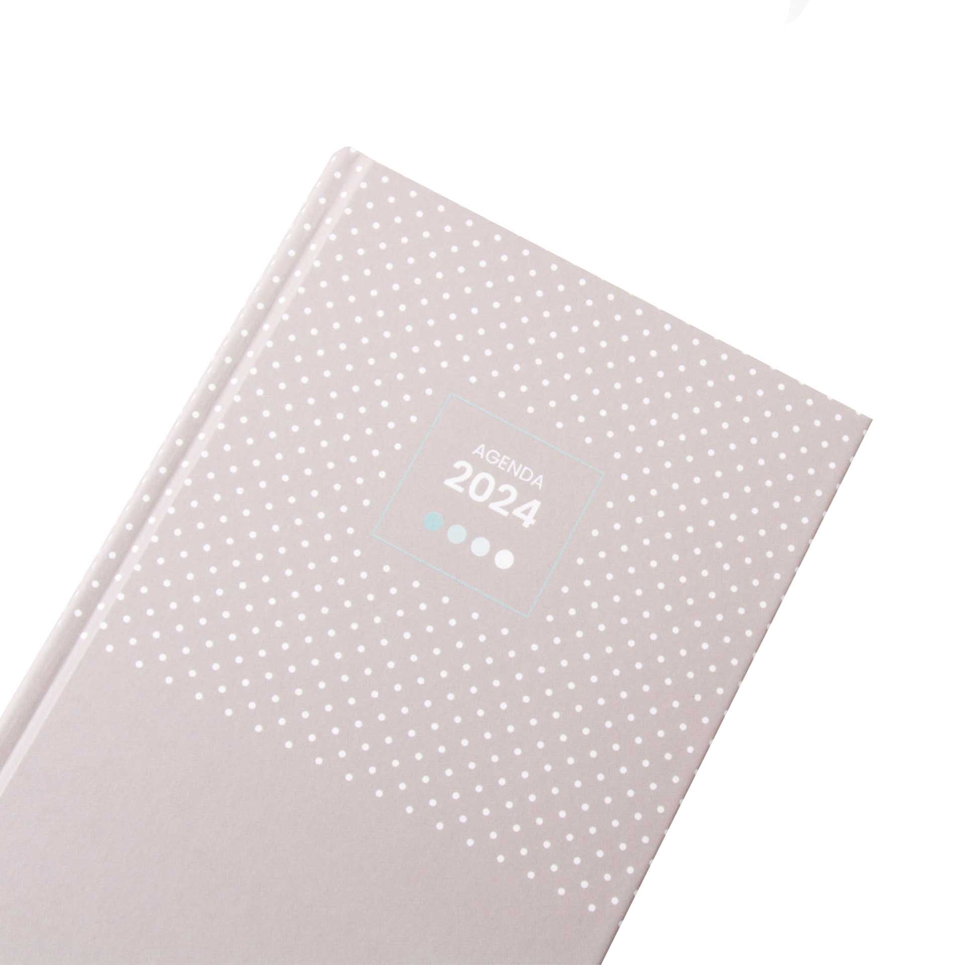 Agenda Diária 2024 Micro Spot Cinza Pastel 10X16cm