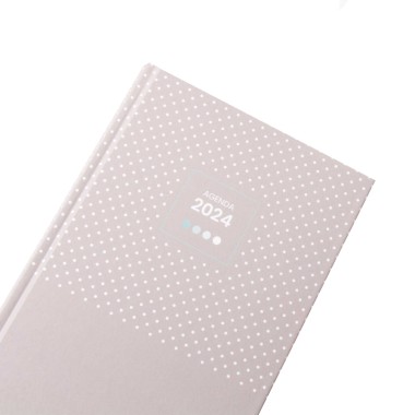 Agenda Diária 2024 Micro Spot Cinza Pastel 10X16cm