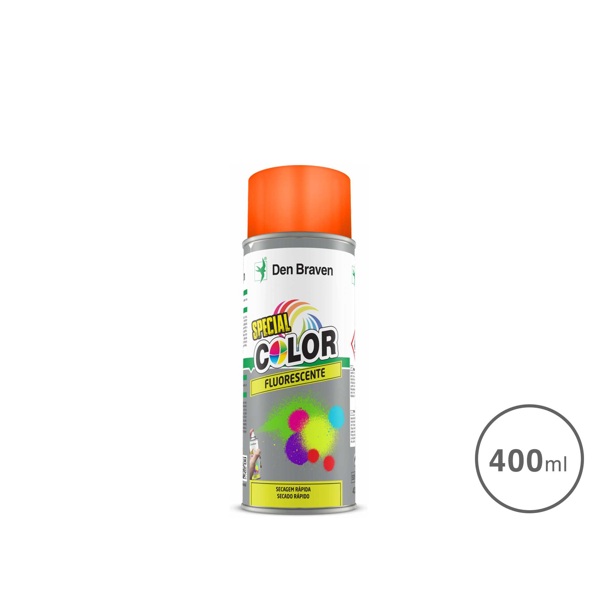 Spray Pintura Efeito Fluorescente Laranja 400ml