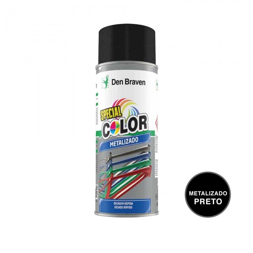 Spray Pintura Efeito Metalizado Special Color Preto 400ml Spray Pintura Efeito Metalizado Special Color Preto 400ml