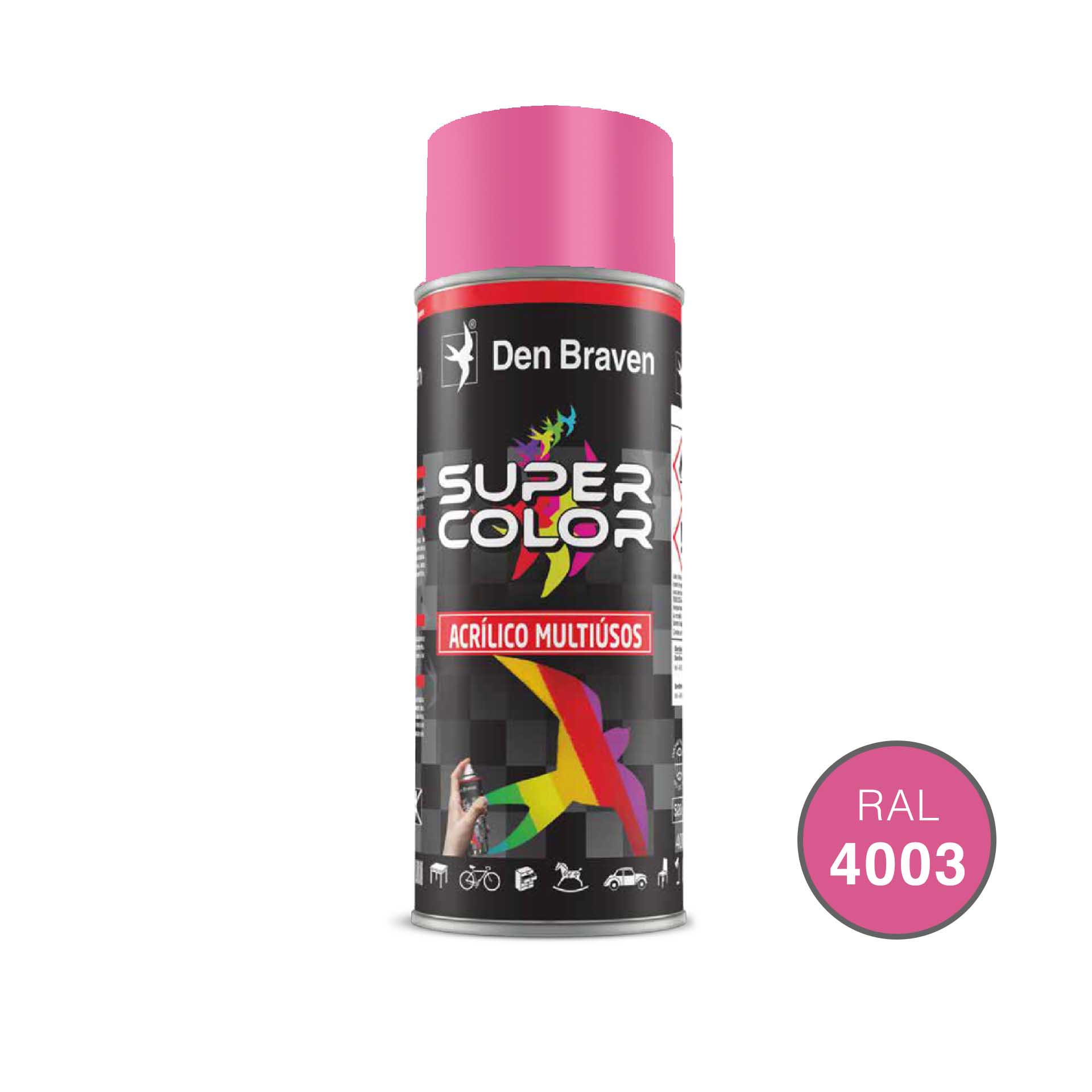 Spray Pintura Acrílico RAL4003 Rosa 400ml