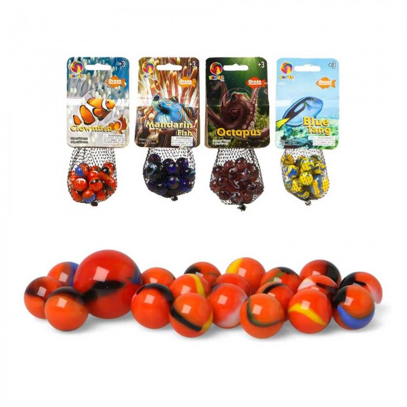 Conjunto 20 Berlindes 16mm + Bola Oceano 25mm Conjunto 20 Berlindes 16mm + Bola Oceano 25mm