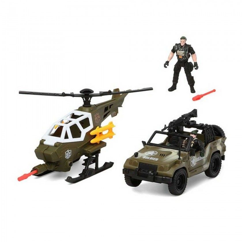 Boneco Militar com Veículos 45X19cm Boneco Militar com Veículos 45X19cm