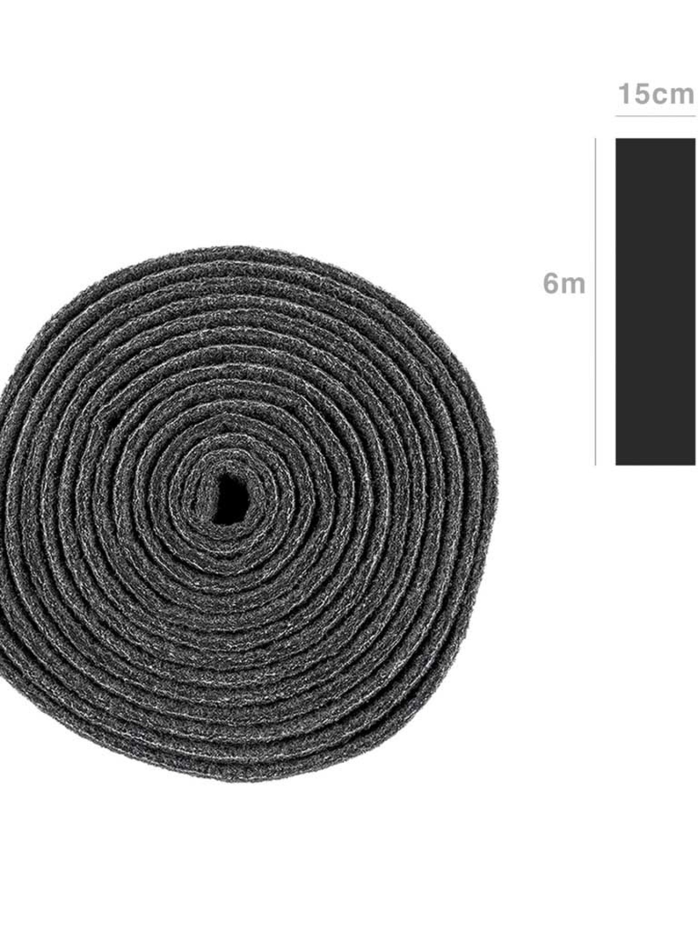 Rolo Fibra Abrasiva Preto 15cmx6m
