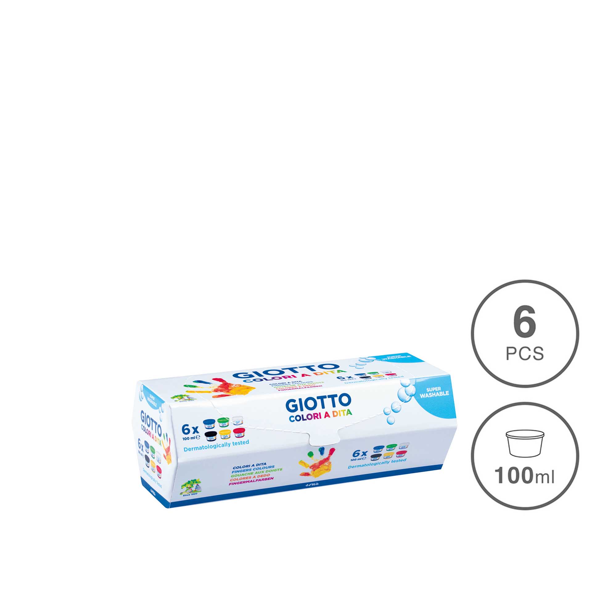 PINTURA DEDOS GIOTTO PACK 6 100ML 534100