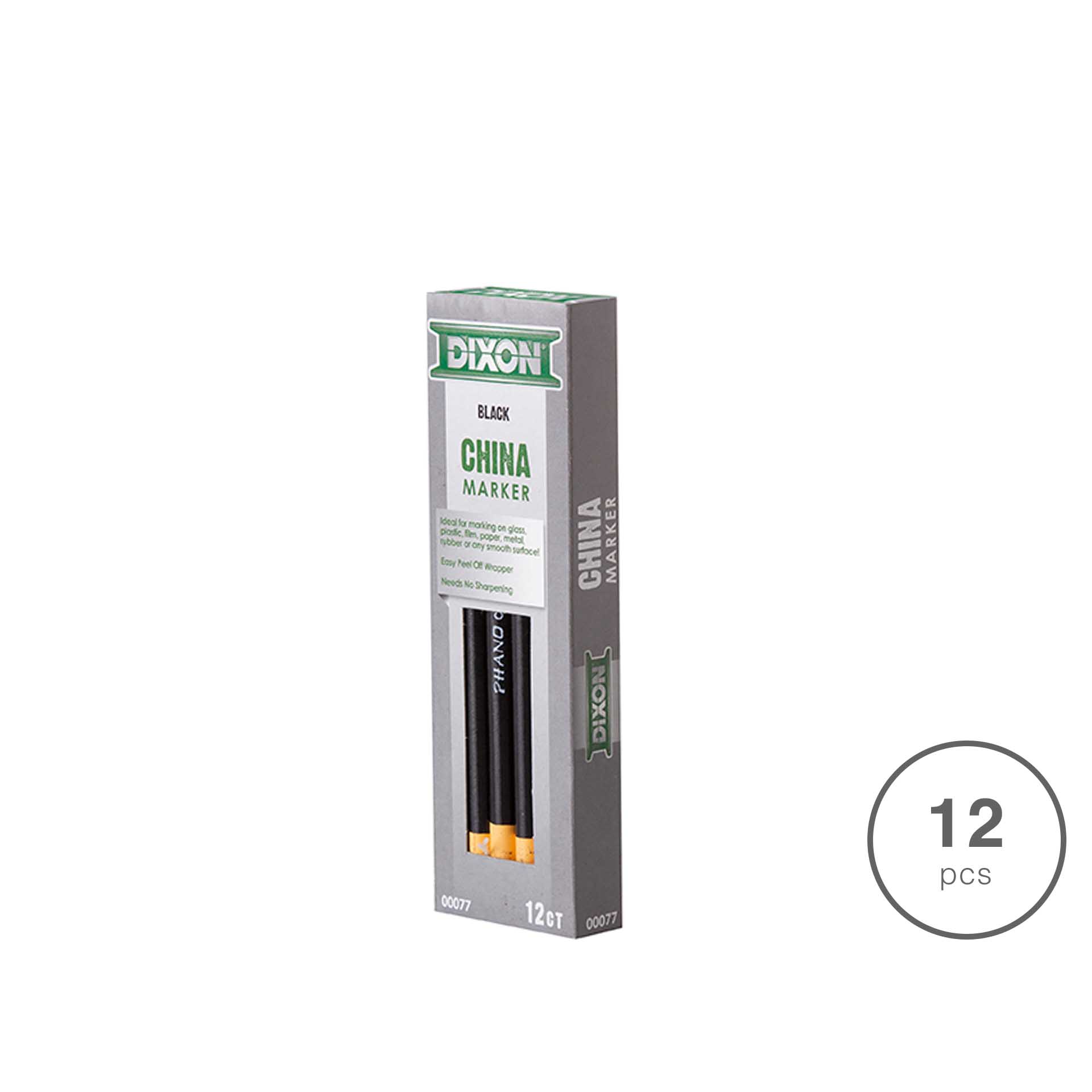 Lápis Dermatográfico Dixon Preto Pack 12