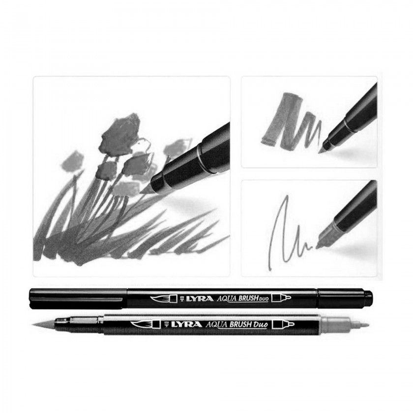 Marcador Pincel Lyra Tons Cinza Pack 6