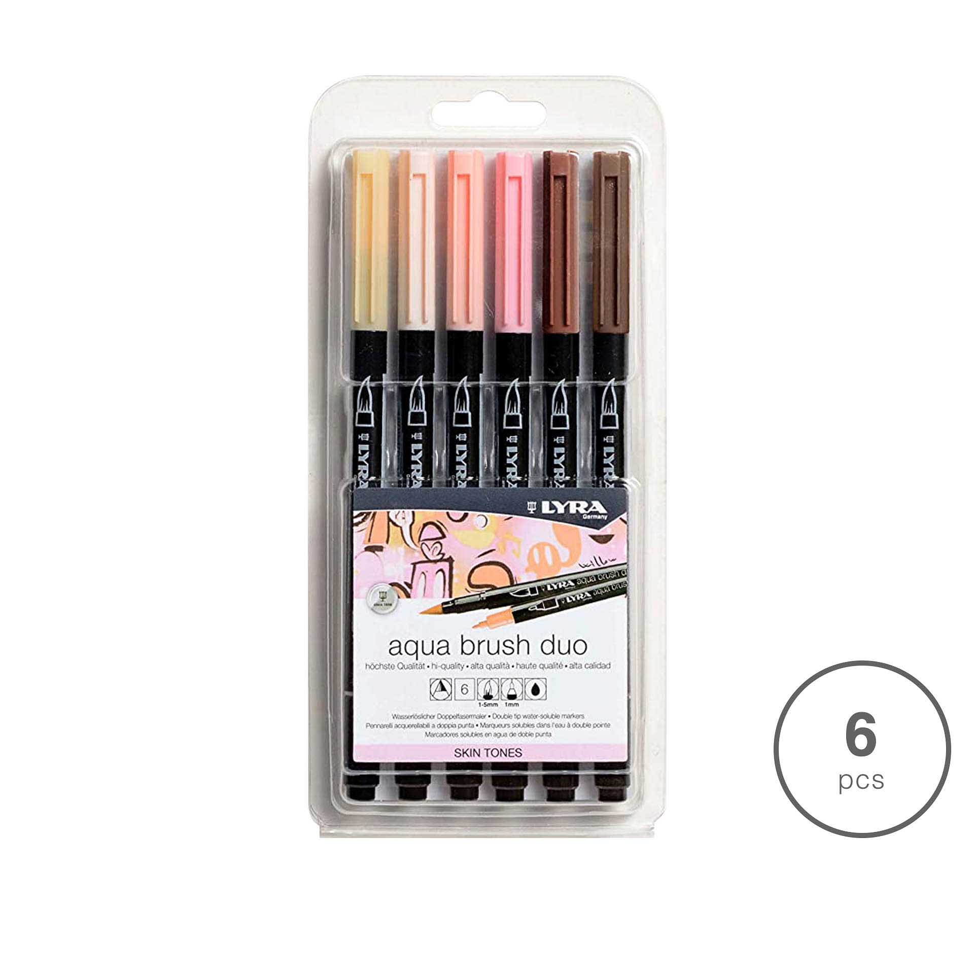 Marcador Pincel Lyra Tons Pele Pack 6