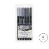 Marcador Pincel Lyra Tons Cinza Pack 6