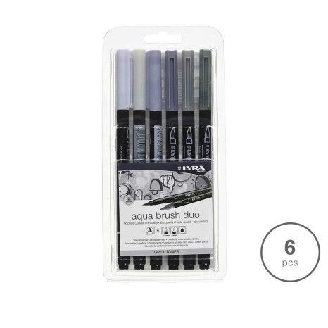 Marcador Pincel Lyra Tons Cinza Pack 6 - Image product