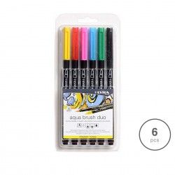 Marcador Pincel Lyra Tons Primrios Pack 6