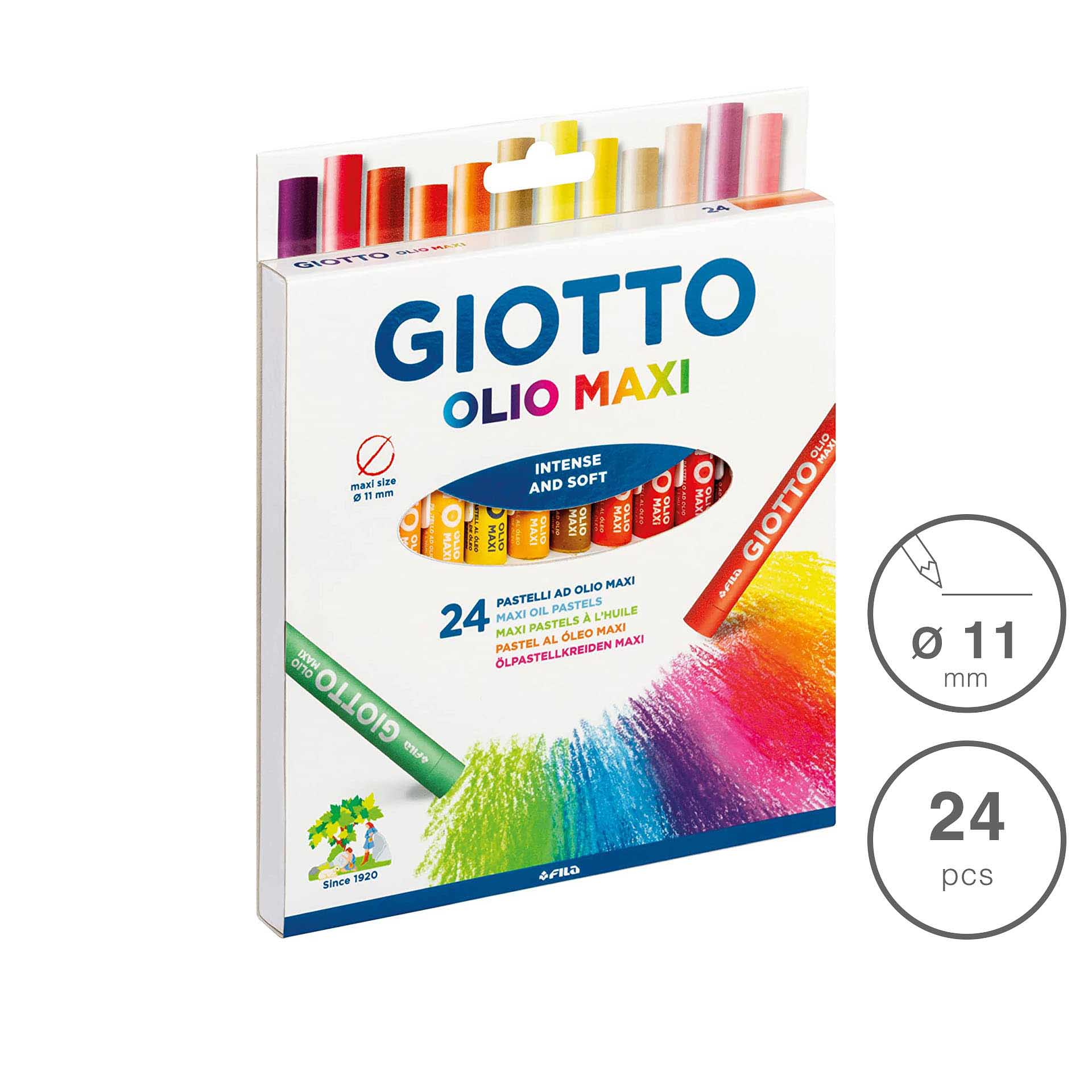 Pastel Óleo Giotto Maxi 11mm 24 Cores