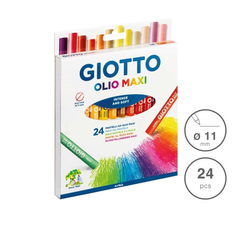 Pastel Óleo Giotto Maxi 11mm 24 Cores - Image product