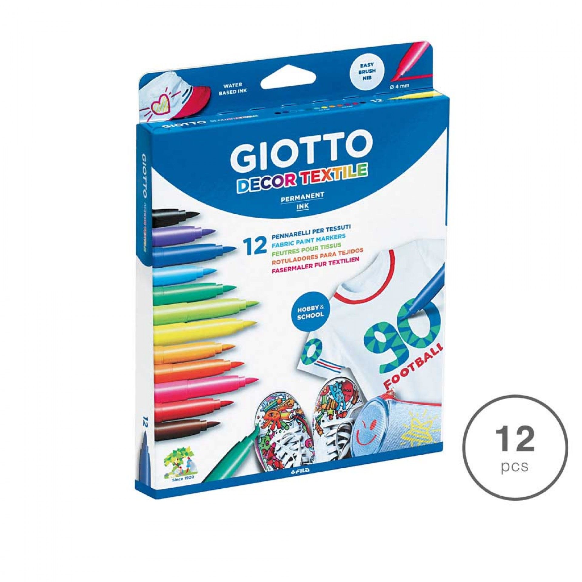Marcador Giotto Tecido 12 Cores